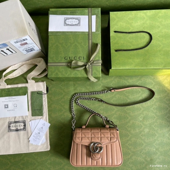 First bag ru Handle GUCCI GG Top Bag Mini Marmont 0727